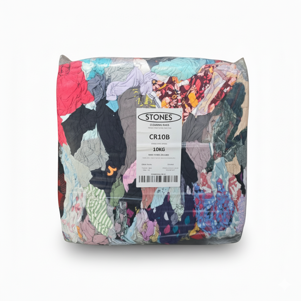 Cotton T-Shirt Rags (NZ Cut) - 10kg Bag