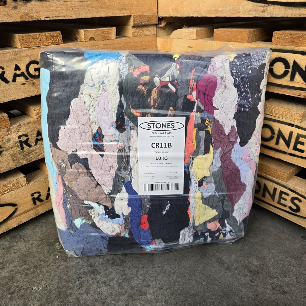 Colour T-Shirt Rags 10kg - Pallet of 42 Bags