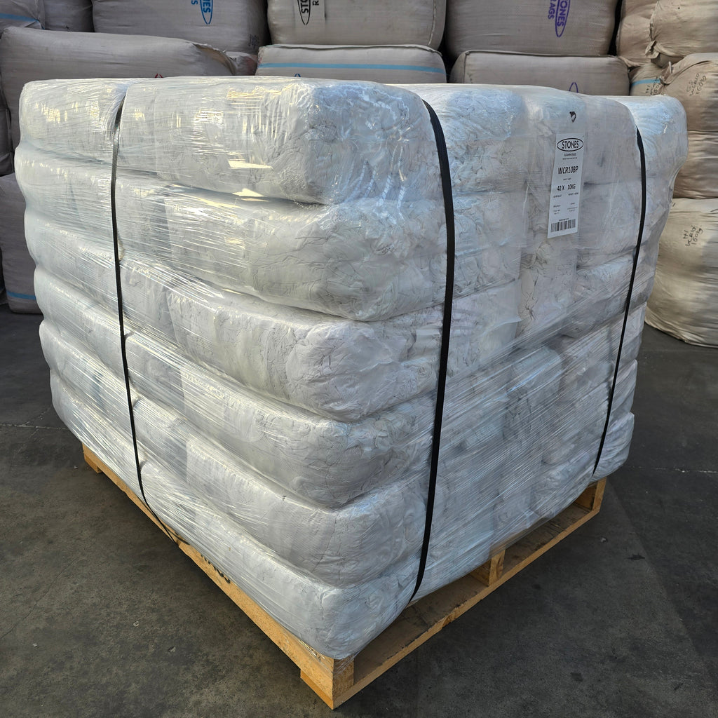 White T-Shirt 10kg Bag - Pallet of 42 Bags