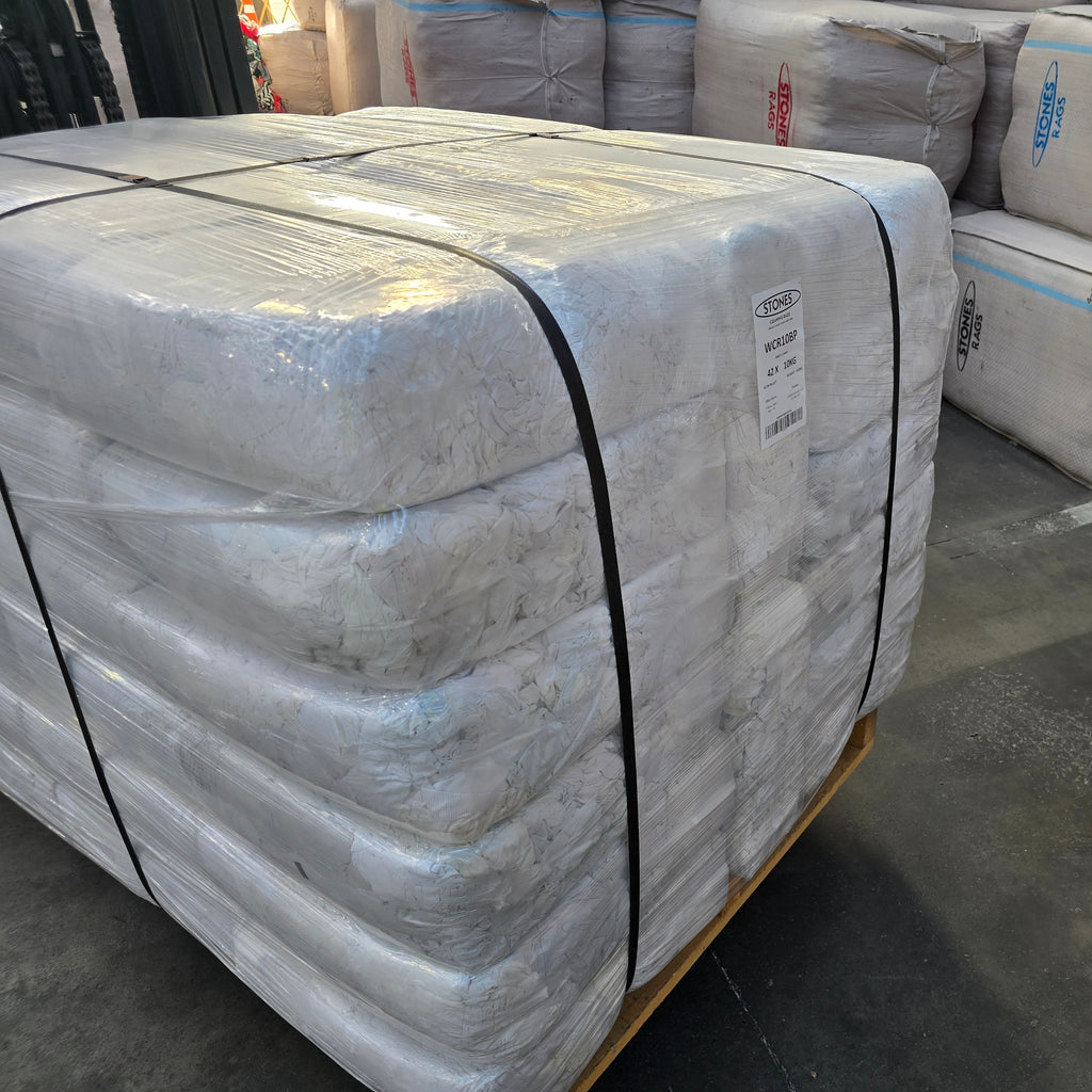 White T-Shirt 10kg Bag - Pallet of 42 Bags