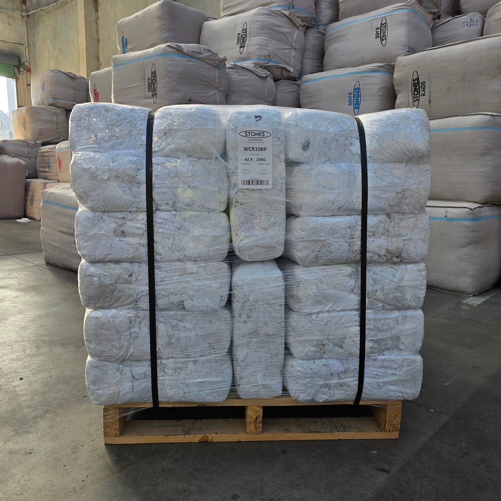 White T-Shirt 10kg Bag - Pallet of 42 Bags