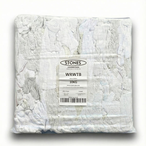White Toweling Rags - 10kg Bag